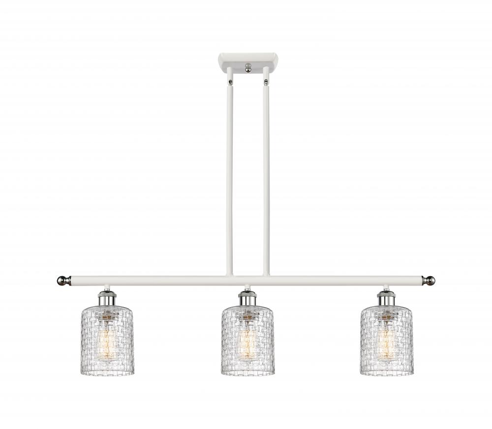 Cobbleskill - 3 Light - 36 inch - White Polished Chrome - Cord hung - Island Light