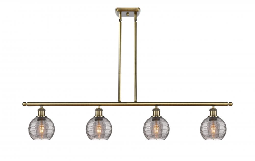 Athens Deco Swirl - 4 Light - 48 inch - Antique Brass - Cord hung - Island Light