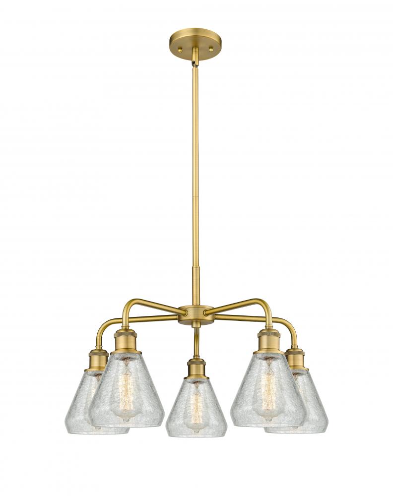 Conesus - 5 Light - 24 inch - Brushed Brass - Chandelier