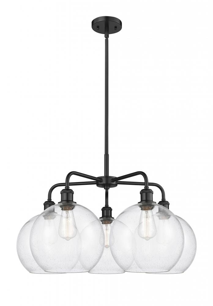 Athens - 5 Light - 28 inch - Matte Black - Chandelier