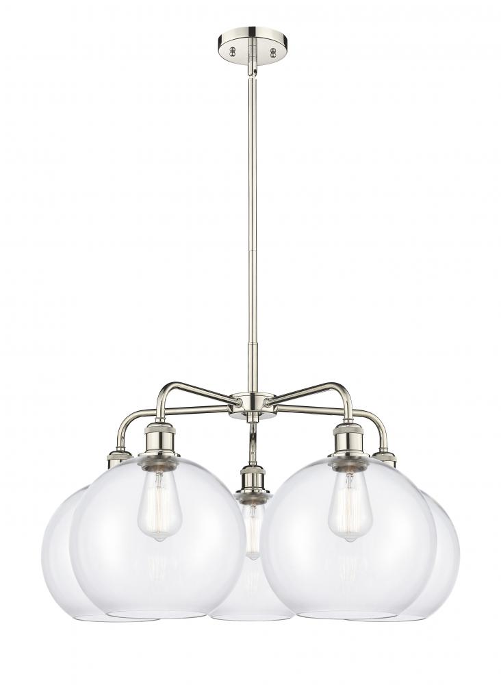 Athens - 5 Light - 28 inch - Polished Nickel - Chandelier