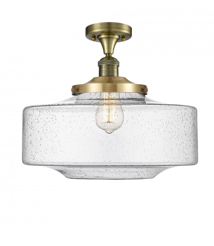 Bridgeton - 1 Light - 12 inch - Antique Brass - Semi-Flush Mount