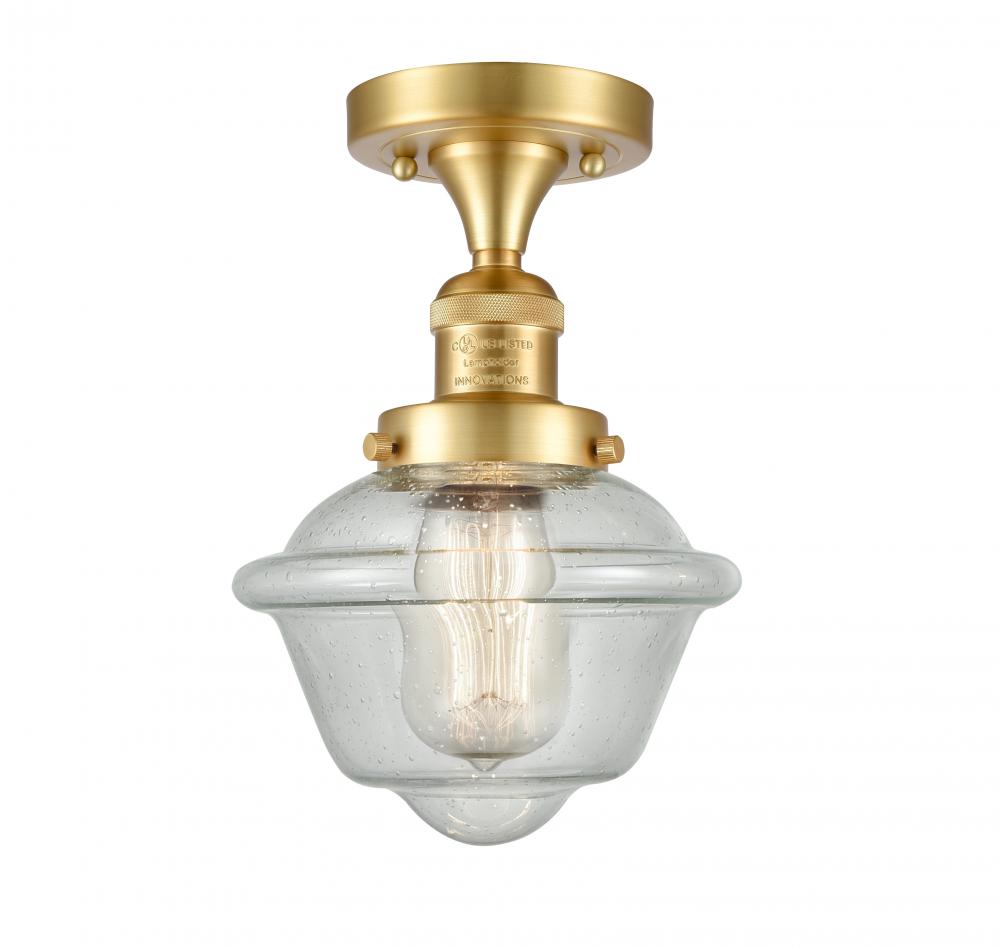 Oxford - 1 Light - 8 inch - Satin Gold - Semi-Flush Mount