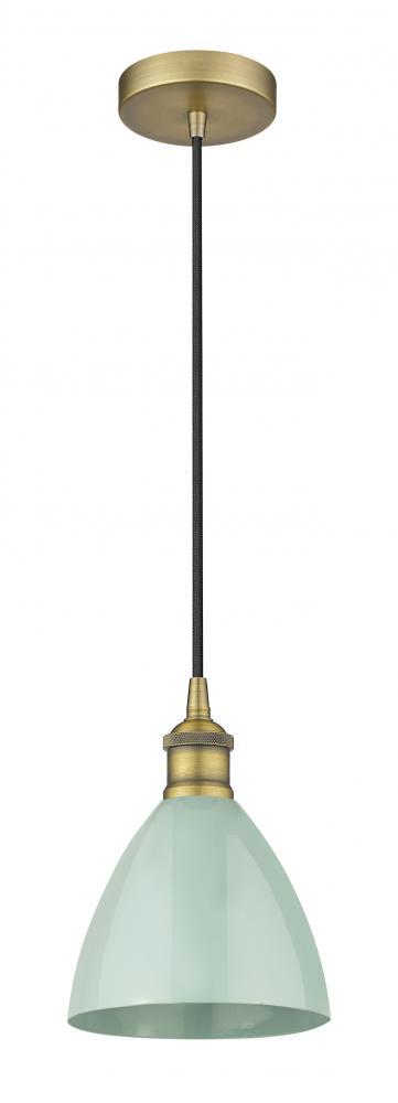 Plymouth - 1 Light - 8 inch - Brushed Brass - Cord hung - Mini Pendant