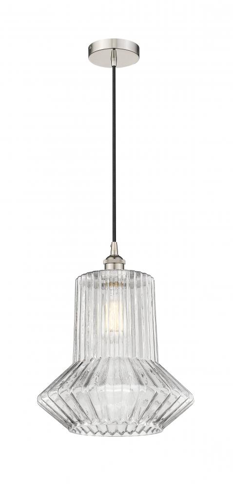 Springwater - 1 Light - 12 inch - Polished Nickel - Cord hung - Mini Pendant