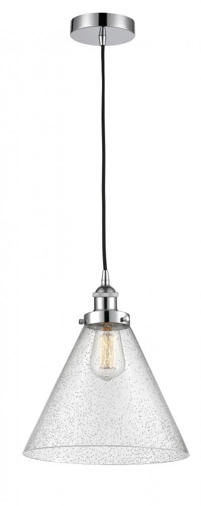 Cone - 1 Light - 12 inch - Polished Chrome - Cord hung - Mini Pendant