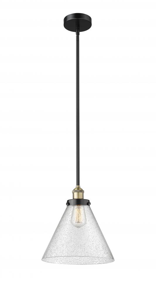 Cone - 1 Light - 12 inch - Black Antique Brass - Cord hung - Mini Pendant