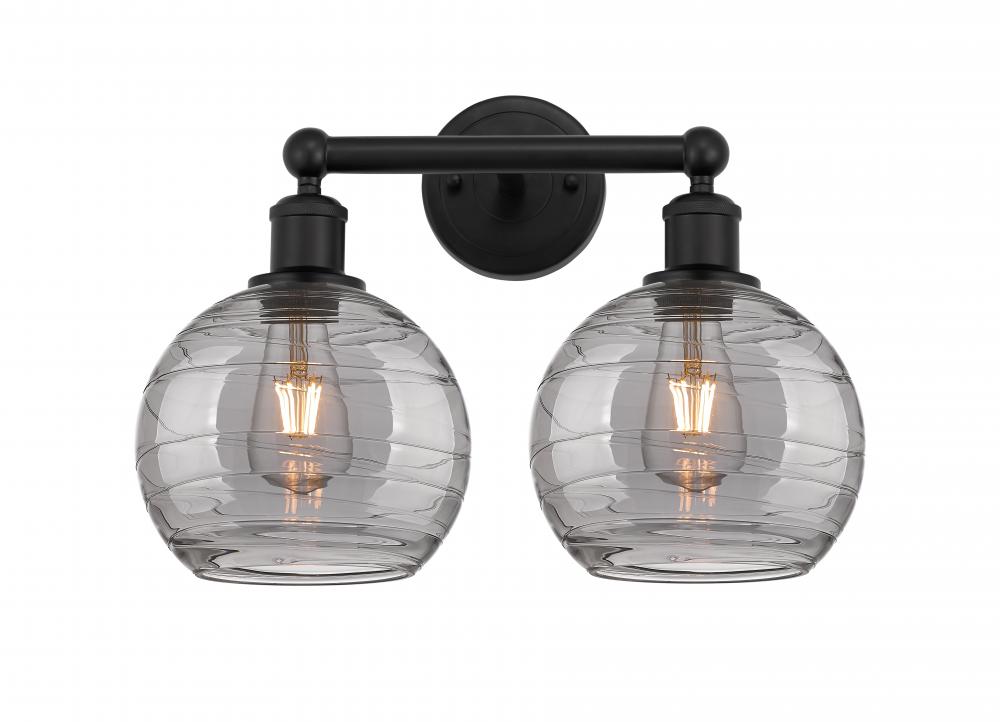 Athens Deco Swirl - 2 Light - 17 inch - Matte Black - Bath Vanity Light