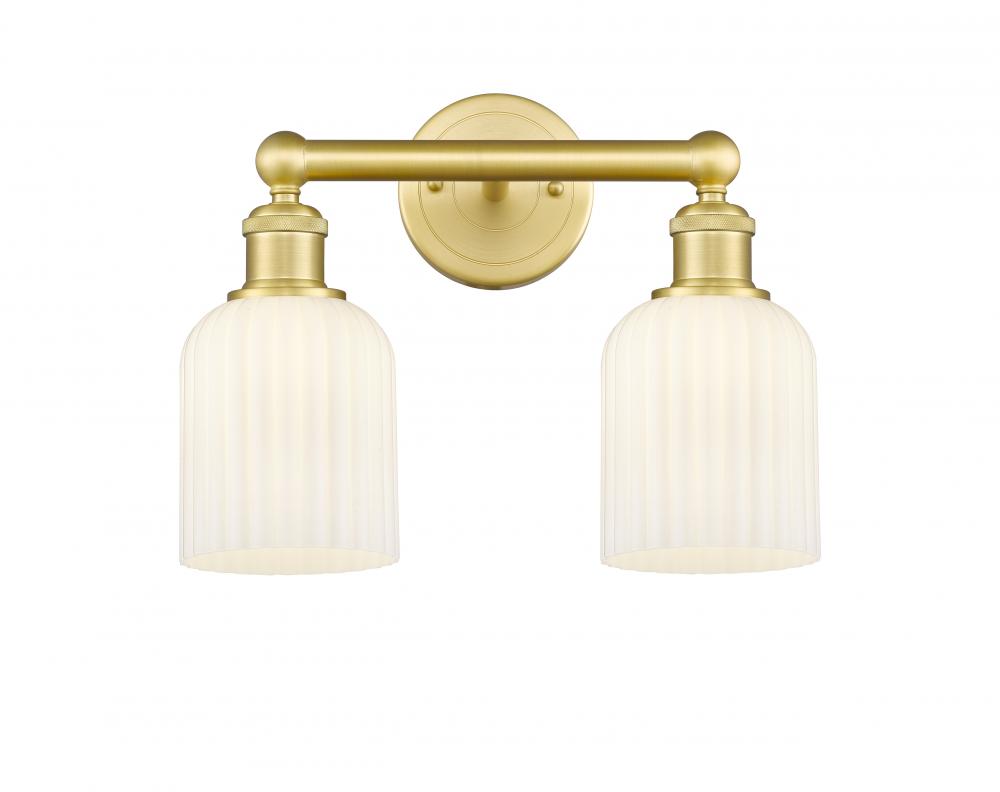 Bridal Veil - 2 Light - 14 inch - Satin Gold - Bath Vanity Light