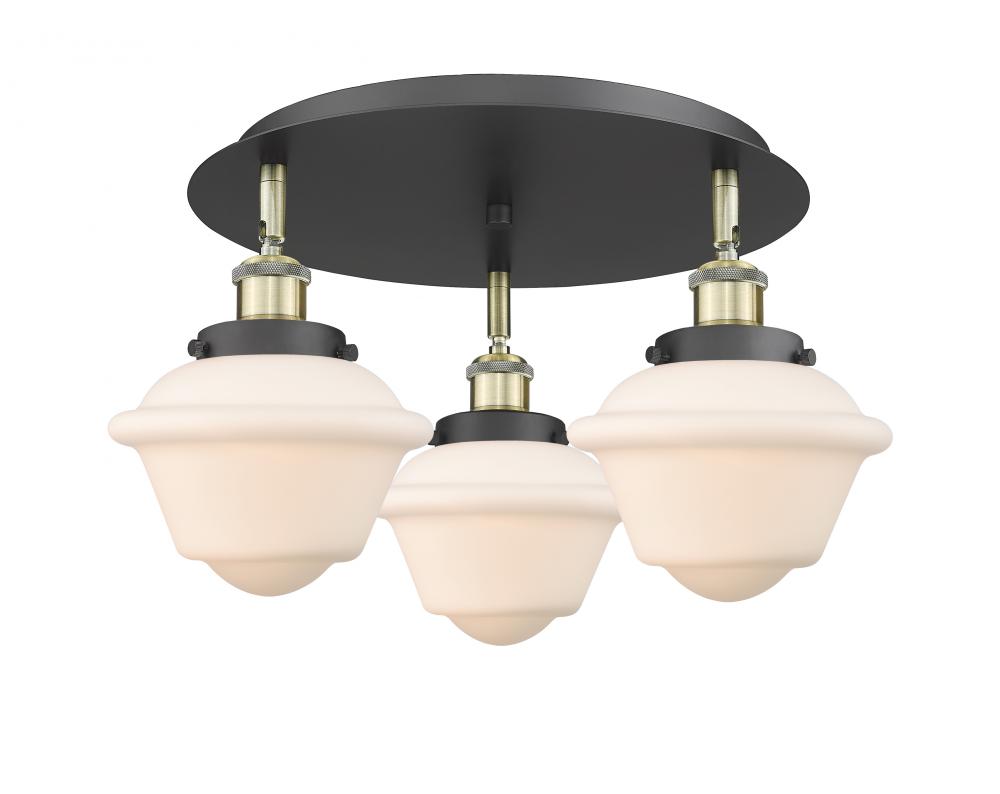 Oxford - 3 Light - 19 inch - Black Antique Brass - Flush Mount