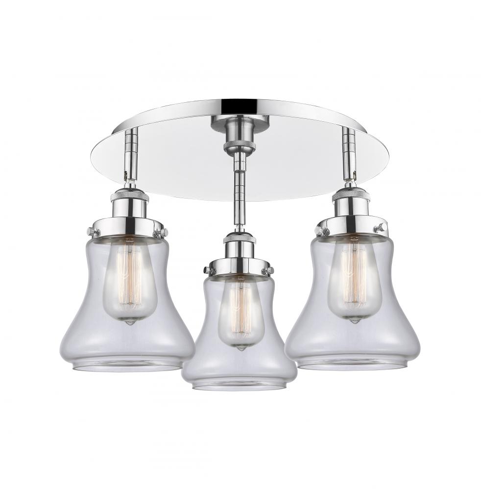 Bellmont - 3 Light - 18 inch - Polished Chrome - Flush Mount