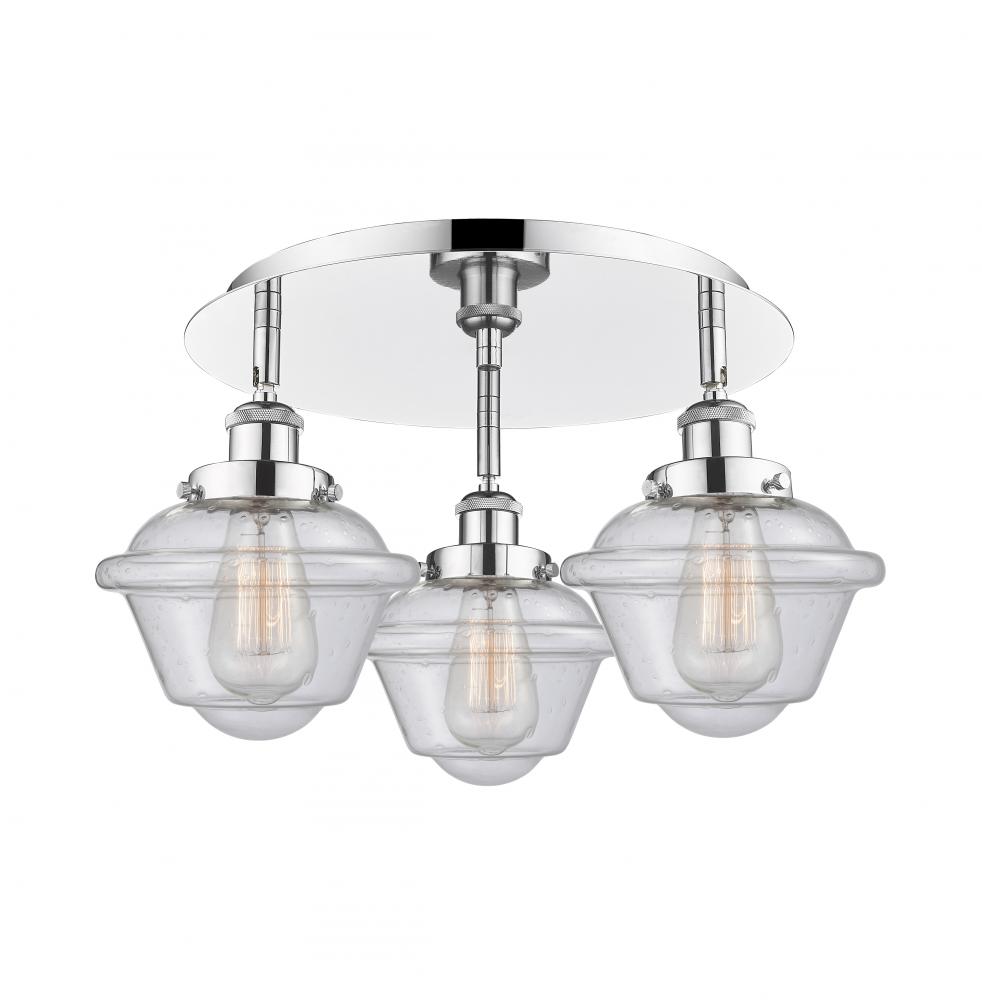 Oxford - 3 Light - 19 inch - Polished Chrome - Flush Mount