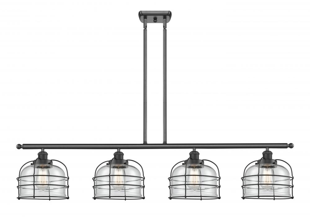 Bell Cage - 4 Light - 48 inch - Matte Black - Stem Hung - Island Light