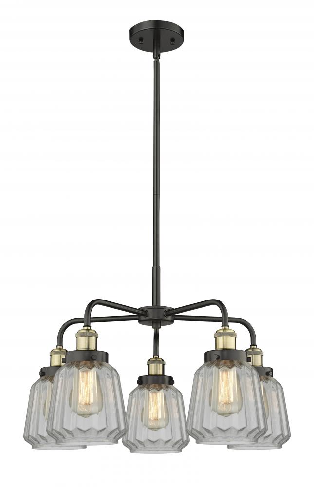 Chatham - 5 Light - 26 inch - Black Antique Brass - Chandelier