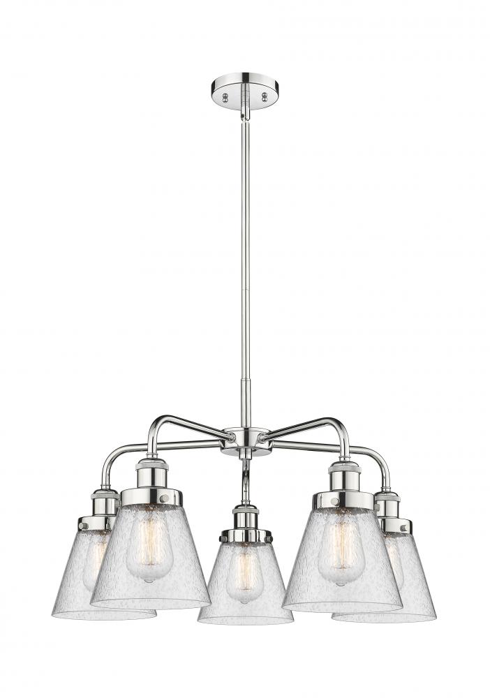 Cone - 5 Light - 25 inch - Polished Chrome - Chandelier