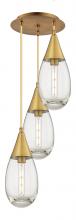 Innovations Lighting 113-450-1P-BB-G450-6CL - Malone - 3 Light - 14 inch - Brushed Brass - Multi Pendant