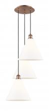 Innovations Lighting 113B-3P-AC-GBC-121 - Berkshire - 3 Light - 19 inch - Antique Copper - Cord Hung - Multi Pendant