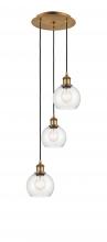 Innovations Lighting 113B-3P-BB-G124-6 - Athens - 3 Light - 12 inch - Brushed Brass - Cord Hung - Multi Pendant