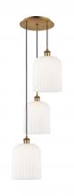 Innovations Lighting 113B-3P-BB-G559-8GWH - Bridal Veil - 3 Light - 12 inch - Brushed Brass - Cord Hung - Multi Pendant