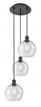 Innovations Lighting 113B-3P-BK-G124-8 - Athens - 3 Light - 15 inch - Matte Black - Cord Hung - Multi Pendant