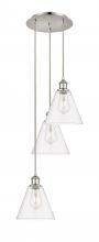 Innovations Lighting 113B-3P-PN-GBC-82 - Berkshire - 3 Light - 15 inch - Polished Nickel - Cord Hung - Multi Pendant