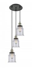 Innovations Lighting 113F-3P-BAB-G184 - Canton - 3 Light - 13 inch - Black Antique Brass - Cord hung - Multi Pendant