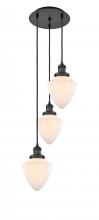 Innovations Lighting 113F-3P-BK-G661-7 - Bullet - 3 Light - 14 inch - Matte Black - Cord hung - Multi Pendant