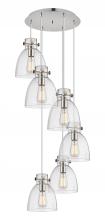 Innovations Lighting 116-410-1PS-PN-G412-8SDY - Newton Bell - 6 Light - 19 inch - Polished Nickel - Multi Pendant