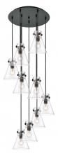 Innovations Lighting 119-410-1PS-BK-G411-8CL - Newton Cone - 9 Light - 22 inch - Matte Black - Multi Pendant