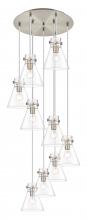 Innovations Lighting 119-410-1PS-SN-G411-8CL - Newton Cone - 9 Light - 22 inch - Brushed Satin Nickel - Multi Pendant