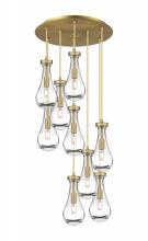  119-451-1P-BB-G451-5CL - Owego - 9 Light - 19 inch - Brushed Brass - Multi Pendant