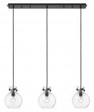 Innovations Lighting 123-410-1PS-BK-G410-8CL - Newton Sphere - 3 Light - 40 inch - Matte Black - Linear Pendant