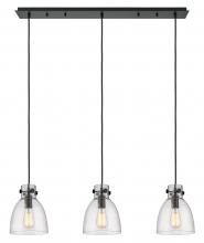 Innovations Lighting 123-410-1PS-BK-G412-8SDY - Newton Bell - 3 Light - 40 inch - Matte Black - Linear Pendant