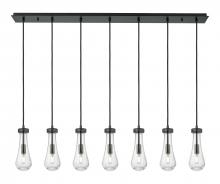 Innovations Lighting 127-451-1P-BK-G451-4SDY - Owego - 7 Light - 49 inch - Brushed Matte Black - Linear Pendant