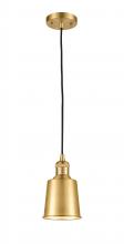 Innovations Lighting 201C-SG-M9-SG - Addison - 1 Light - 5 inch - Satin Gold - Cord hung - Mini Pendant