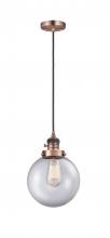 Innovations Lighting 201CSW-AC-G202-8 - Beacon - 1 Light - 8 inch - Antique Copper - Cord hung - Mini Pendant