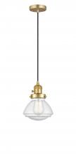 Innovations Lighting 201CSW-SG-G324 - Olean - 1 Light - 7 inch - Satin Gold - Cord hung - Mini Pendant