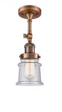 Innovations Lighting 201F-AC-G184S-LED - Canton - 1 Light - 5 inch - Antique Copper - Semi-Flush Mount