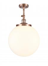 Innovations Lighting 201F-AC-G201-14 - Beacon - 1 Light - 14 inch - Antique Copper - Semi-Flush Mount