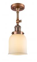 Innovations Lighting 201F-AC-G51 - Bell - 1 Light - 5 inch - Antique Copper - Semi-Flush Mount