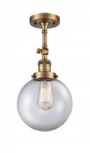 Innovations Lighting 201F-BB-G202-8 - Beacon - 1 Light - 8 inch - Brushed Brass - Semi-Flush Mount