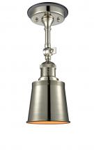 Innovations Lighting 201FBP-PNBK-M9-PN - Addison - 1 Light - 5 inch - Polished Nickel - Semi-Flush Mount