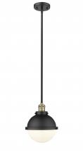 Innovations Lighting 201S-BAB-HFS-81-BK - Hampden - 1 Light - 9 inch - Black Antique Brass - Stem Hung - Mini Pendant