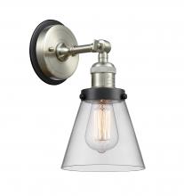 Innovations Lighting 203SN-BPBK-HRBK-G62 - Cone - 1 Light - 6 inch - Brushed Satin Nickel - Sconce