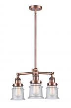 Innovations Lighting 207-AC-G184S-LED - Canton - 3 Light - 18 inch - Antique Copper - Stem Hung - Chandelier