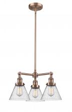 Innovations Lighting 207-AC-G44-LED - Cone - 3 Light - 22 inch - Antique Copper - Stem Hung - Chandelier