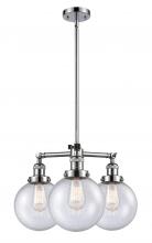 Innovations Lighting 207-PC-G204-8 - Beacon - 3 Light - 22 inch - Polished Chrome - Stem Hung - Chandelier