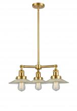 Innovations Lighting 207-SG-G2 - Halophane - 3 Light - 22 inch - Satin Gold - Stem Hung - Chandelier