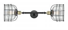 Innovations Lighting 208L-BAB-G72-CE - Bell Cage - 2 Light - 9 inch - Black Antique Brass - Bath Vanity Light