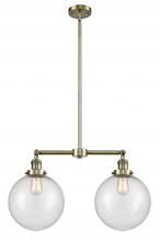 Innovations Lighting 209-AB-G204-10 - Beacon - 2 Light - 25 inch - Antique Brass - Stem Hung - Island Light